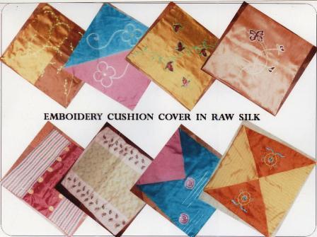 Embroidery Cushion Cover in Raw Silk
